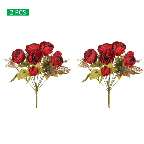 Set Artificial Silk Peony Bunch Flowers