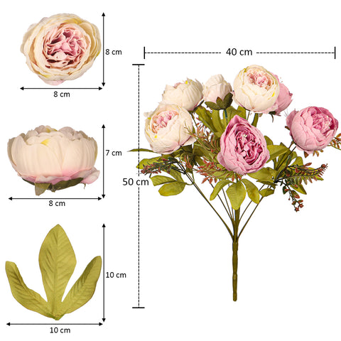 Artificial Silk Peony Bunch Flowers