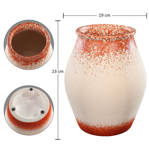 Orange white ceramic vases in modern design