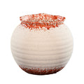 Modern orange white ceramic pot for stylish home decor