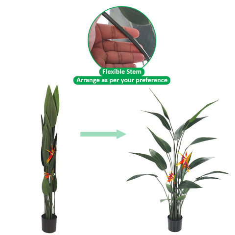 Artificial Birds of Paradise Plant with Flowers