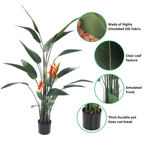 Artificial Birds of Paradise Plant with Flowers