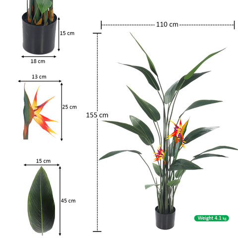 Artificial Birds of Paradise Plant with Flowers