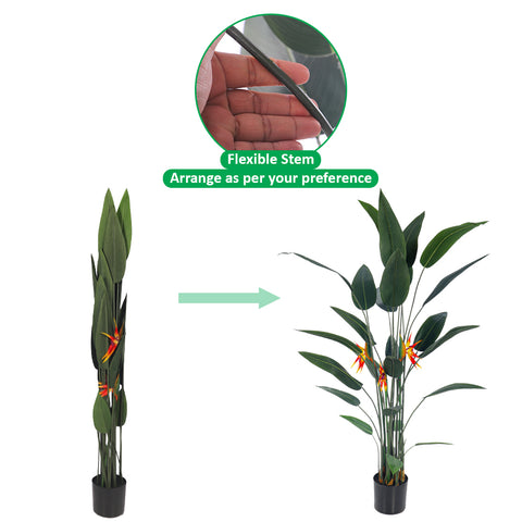 Artificial Birds of Paradise Plant with Flowers