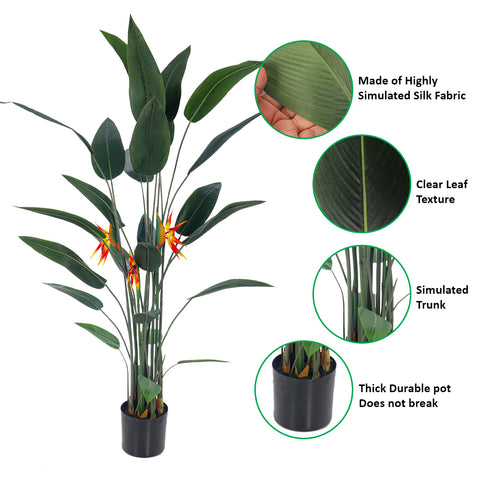 Artificial Birds of Paradise Plant with Flowers