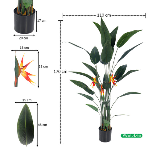 Artificial Birds of Paradise Plant with Flowers