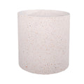 White plastic flower pots