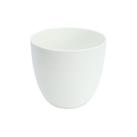 Sleek white plastic pots for modern interiors