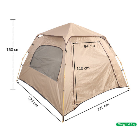 Instant setup camping tent with awning