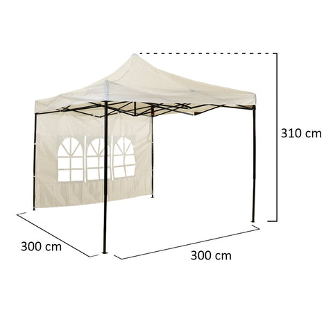 Folding design backside canopy for easy setup and transport