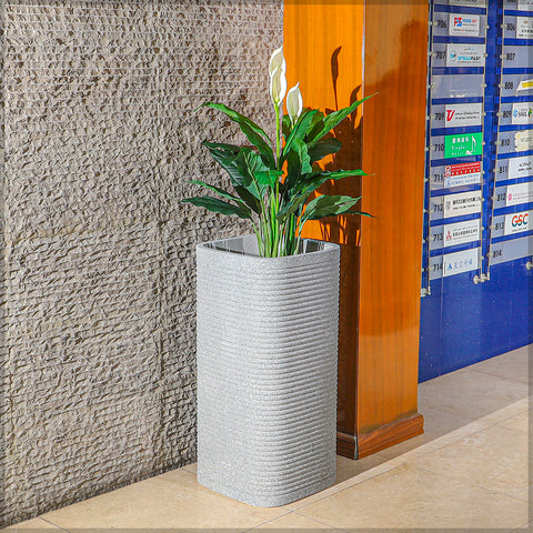 minimalist gray planter for contemporary decor