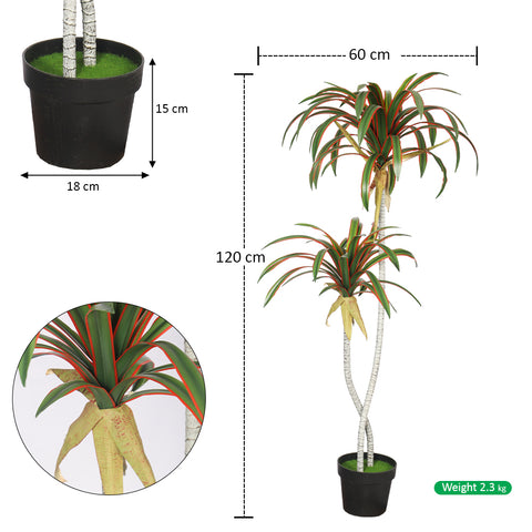 Lifelike potted tropical yucca plant