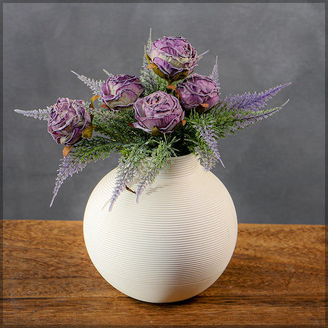 Simple  Purple Color Flower Arrangement with Vase