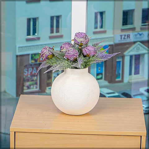 Simple  Purple Color Flower Arrangement with Vase