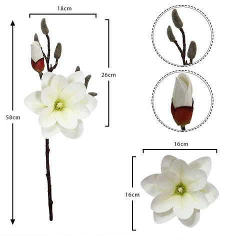 Artificial Magnolia Flowers White