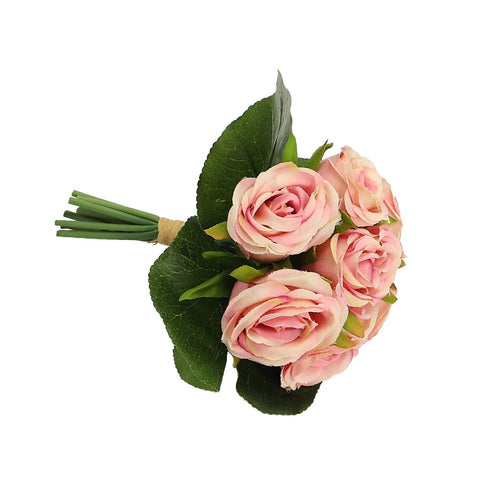 Buy 7 Heads Pink Artificial Silk Rose Flower