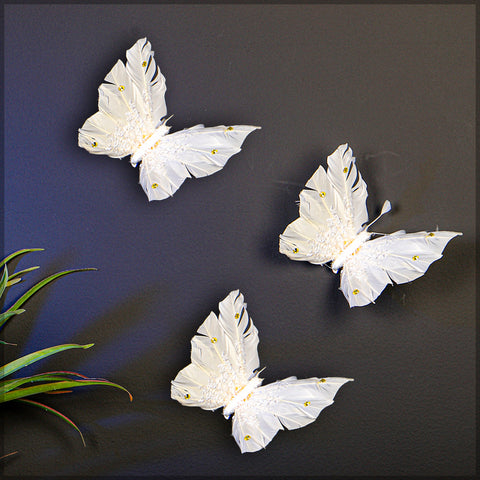 Decorative Real Feather Butterfly