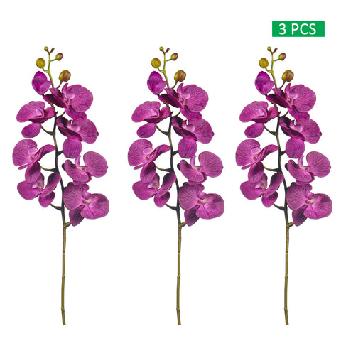 3pcs Artificial Real Touch Orchid Flowers