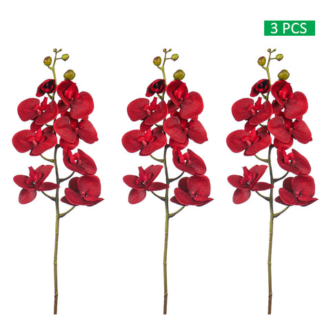 3pcs Artificial Real Touch Orchid Flowers