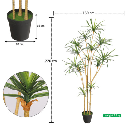 Faux yucca plant 220cm high for modern interiors