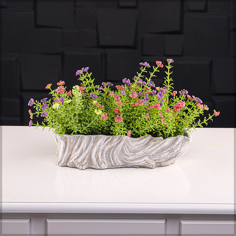 Decorative rectangular cement vases