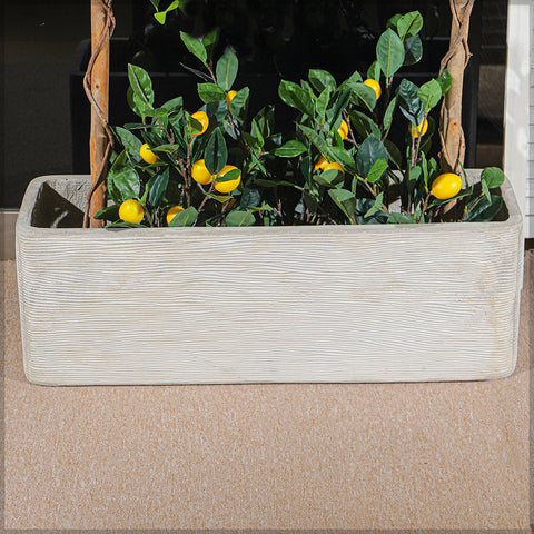 Modern ribbed concrete planter UAE