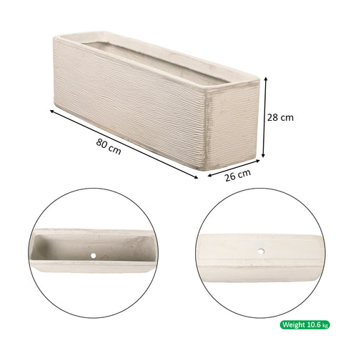 Durable rectangular cement planter