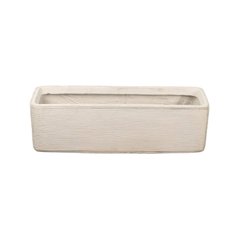 Rectangular ribbed concrete planter