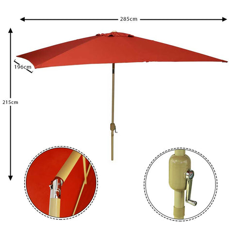 Rectangular C-Hopetree Outdoor Umbrella without Base