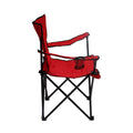 Portable folding chair with hand rest and built-in cup holder for outdoor use