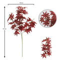 Artificial maple branches set with vibrant red leaves