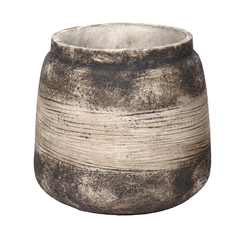 Retro Design Round Jar Shape Concrete Pot