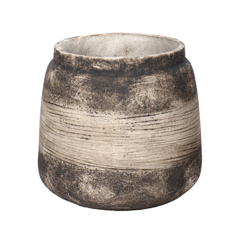 Retro Design Round Jar Shape Concrete Pot