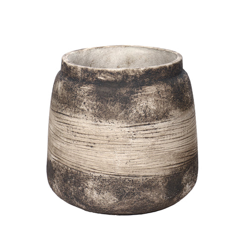 Retro Design Round Jar Shape Concrete Pot