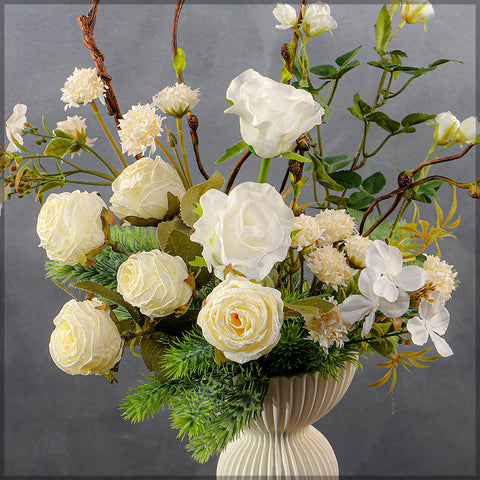 White Flower Arrangements with Vase