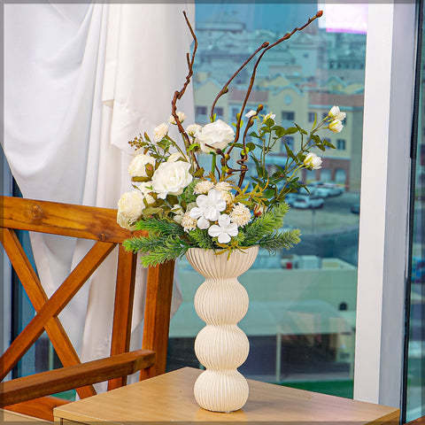 White Flower Arrangements with Vase