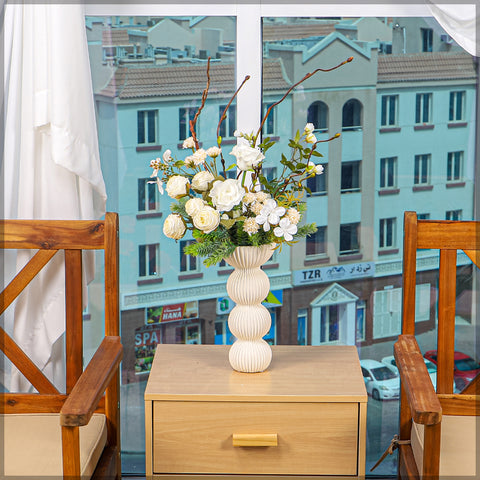 White Flower Arrangements with Vase