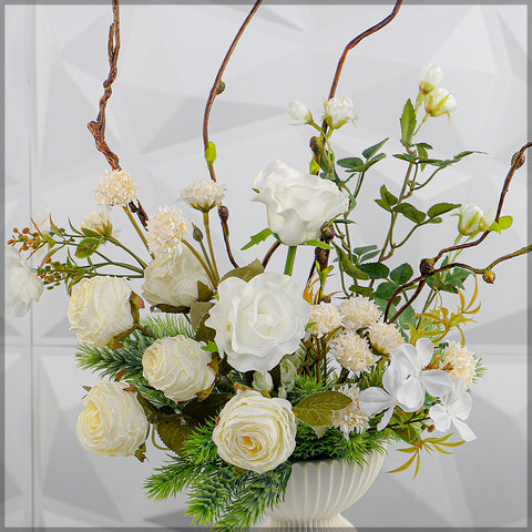 White Flower Arrangements with Vase