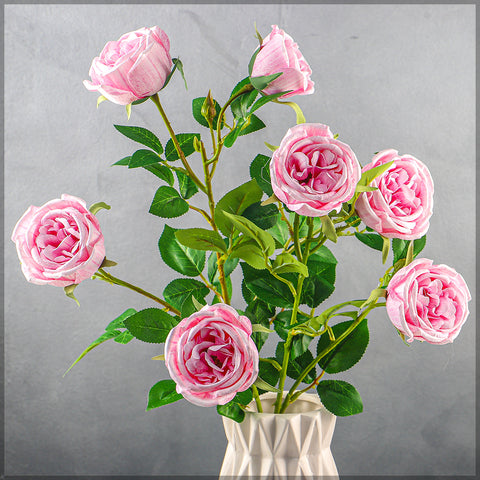 Artificial 4 heads Rose Flower Stem