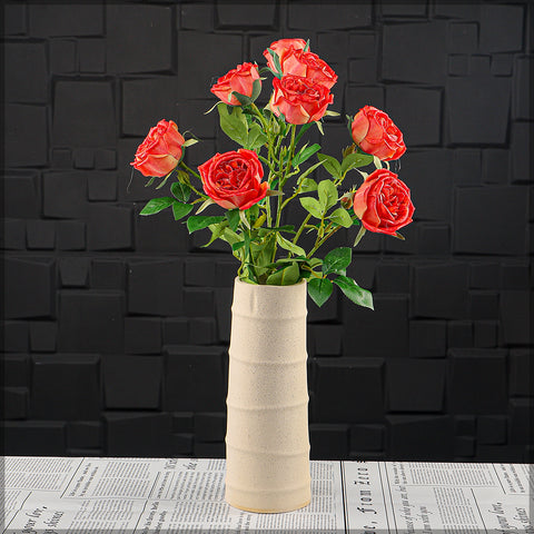 Artificial 4 heads Rose Flower Stem