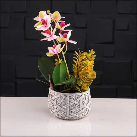 Unique Basket Style Cement Decorative Vase