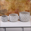 Handmade Cement Vases with Basket Design