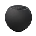 Minimalist black round concrete planter