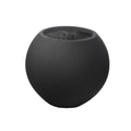 Round black concrete planter