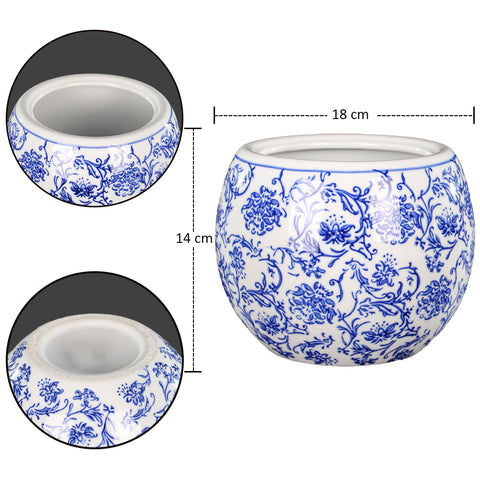 Decorative round Chinese flower vases for home interiors