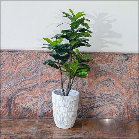 Stylish round cement planter