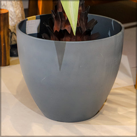 Large grey plant pots