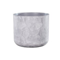 Round gray plastic pot