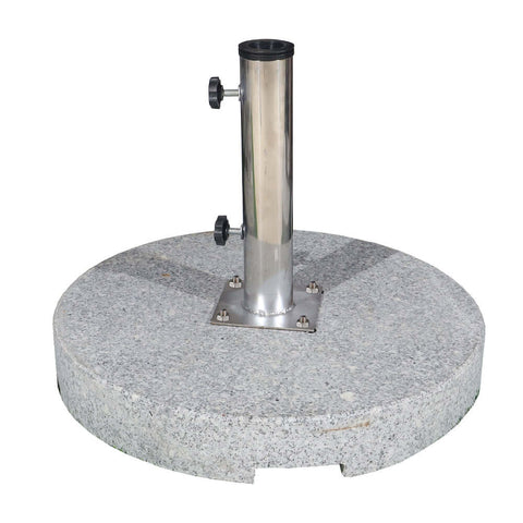 Round umbrella base for wind resistance in outdoor settings