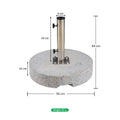 Round stone base for large patio umbrellas with solid marble design